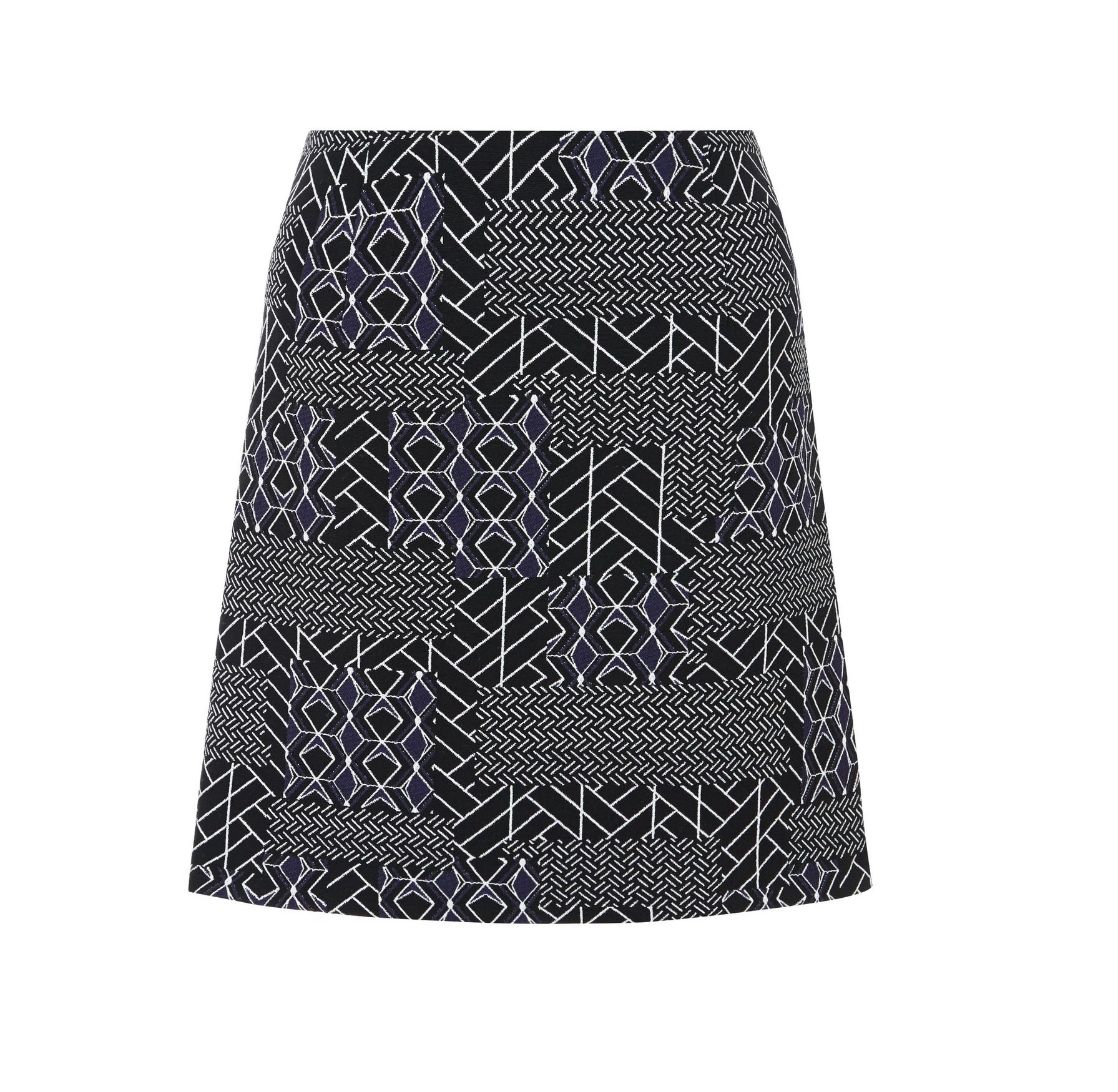 Abstract Print Jacquard Texture A-Line Skirt - Oxford Street