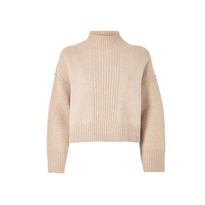 High Neck Cropped Knitted Jumper - Oxford Street